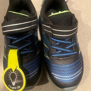 Kids Light-Up Black and Blue Shoes